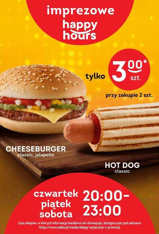 Hot-Dog i Cheeseburger za 3zł przy zakupie 2szt - Żabka