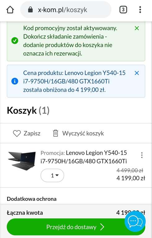 Lenovo Legion Y540-15 i7-9750H/16GB/480 GTX1660Ti - Do 12% rabatu w X-kom na wybrane laptopy Lenovo