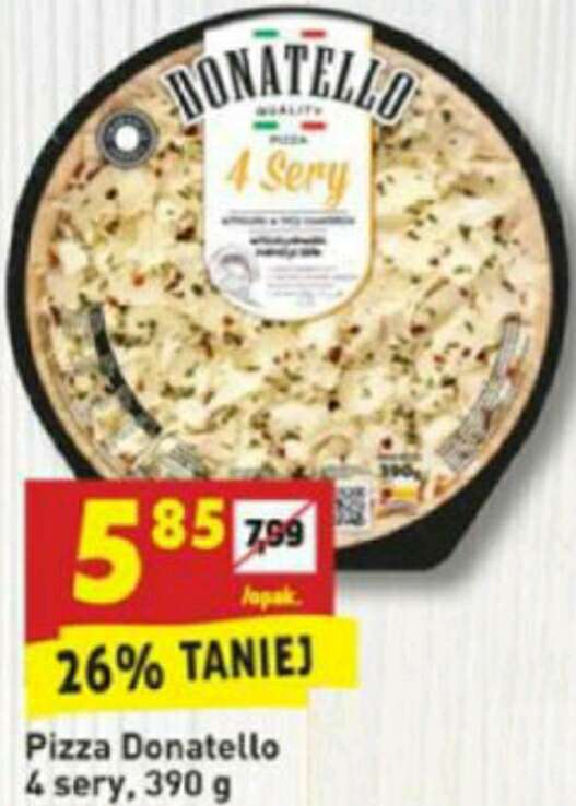 Pizza Donatello 4 sery 390g za 5.85 BIEDRONKA