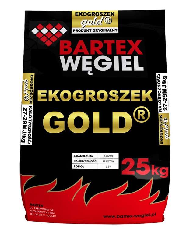 Bartex Ekogroszek kamienny Gold 27-29 MJ worki 25 kg, cena za tonę 760zł @Obi Wrocław