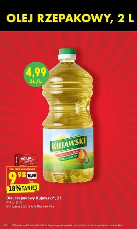 Olej rzepakowy Kujawski 2L - Biedronka