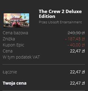 The Crew 2 za 22,47zł w Epic Games Store