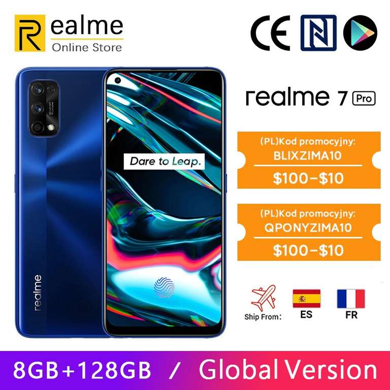 Smartfon Realme 7 Pro 8/128GB, Global, wysyłka z Hiszpanii