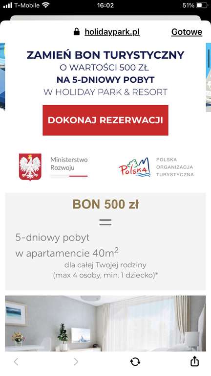 Podwojenie bonu turystycznego w Holiday Park & Resort