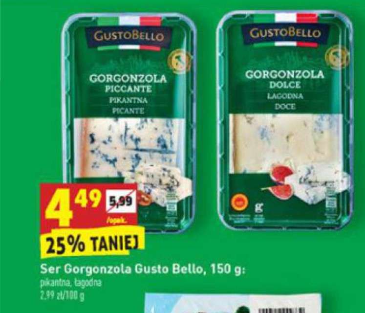 Biedronka GustoBello Gorgonzola 2 rodzaje 150g