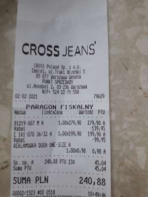 Cross Jeans Factory Annopol kupując 2 produkty -50% każdy