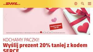 DHL Paczki krajowe i do UE z rabatem 20% na Walentynki.