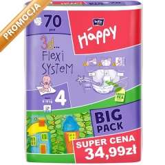 Pieluszki Happy Maxi (4) 8-18 kg - 70 szt. BIG PACK za 36,99zł @ Bliżej Ciebie
