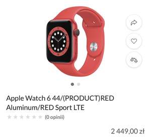 Apple Watch 6 44/Aluminum/RED Sport LTE