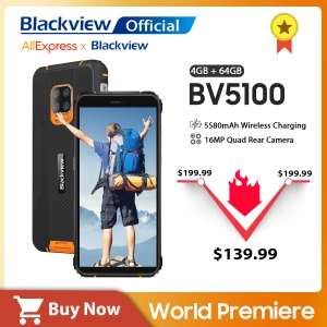 Smartfon Blackview 4G VoLTE IP68 IP69K MIL-STD-810G 4/64GB 5580mAh Android 10 NFC Smartphone - $139.99 i darmowa wysyłka