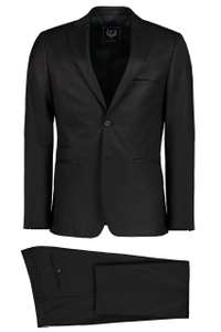 Czarny garnitur Lavard - 100 % wełna
