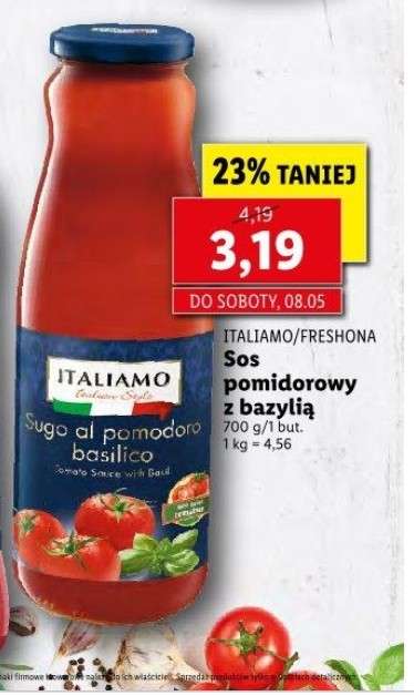 Sos pomidorowy z bazylią Italiamo/Freshona | 700 g ( 4,56 za kg) | Tydzień włoski | LIDL