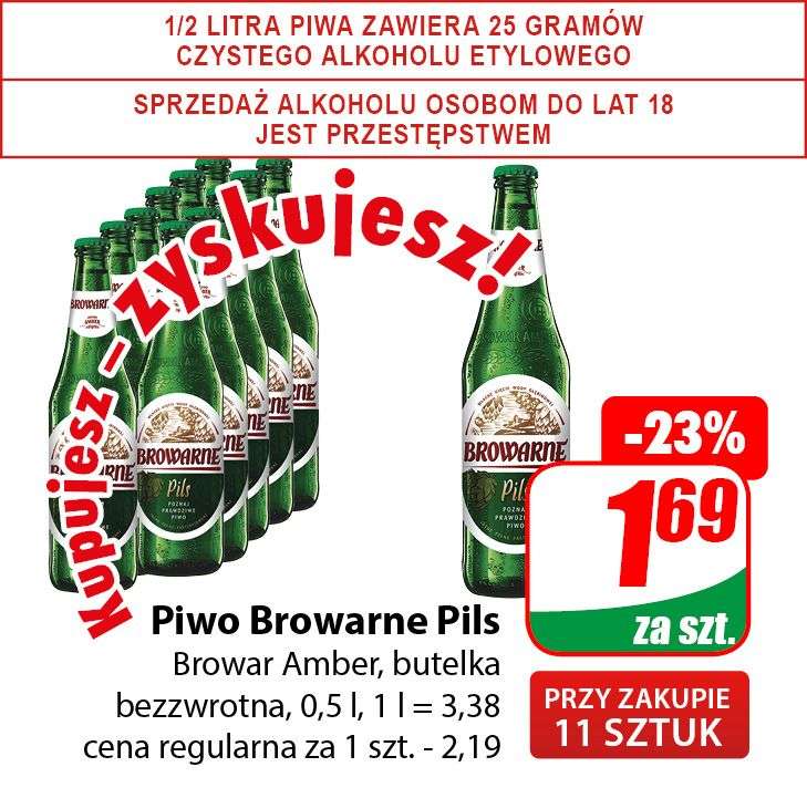Piwo Browarne Pils 0,5l (Browar Amber - cena przy zakupie 11szt.) - DINO