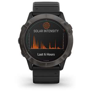 Garmin fenix 6X PRO SOLAR GPS Smartwatch - black/titanium carbon grey