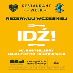 Restaurant Week 1/2021 - 3 dania + koktajl za 59zł/os (wybrane restauracje)