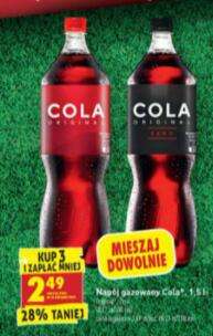 Cola Original / Zero 1,5L cena przy zakupie 3 szt