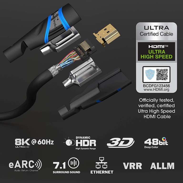 Kabel HDMI 2.1 z cert. Ultra High Speed 3 m pod PS5 / XBOX Series X