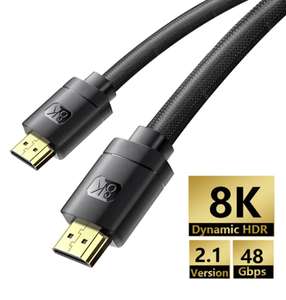 DRUGI KABEL 50% taniej | Baseus High Definition | Kabel HDMI 3m 2.1 8K 60Hz UHD - (81,84zł za dwa kable z wysyłką)