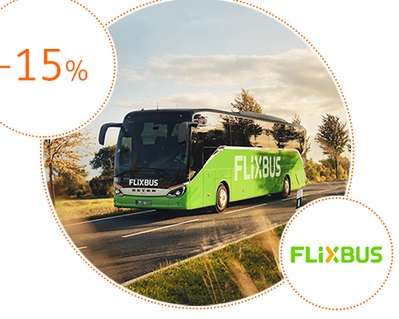 -15% rabatu na przejazdy Flixbus @ING @Credit Agricole @ Orange Flex