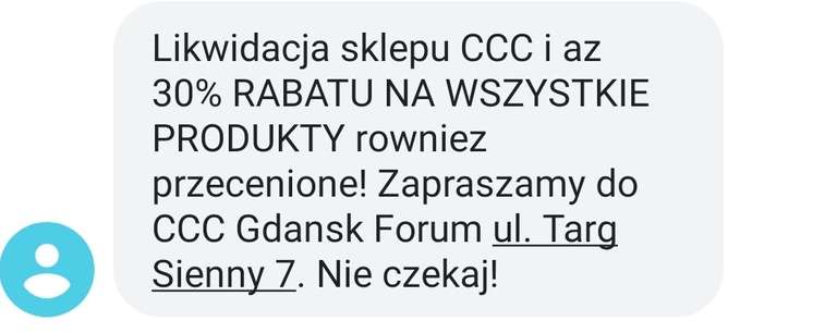 Likwidacja sklepu CCC Forum Gdańsk - 30% na wszystko