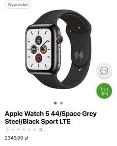 Apple Watch 5 44/Space Grey Steel/Black Sport LTE