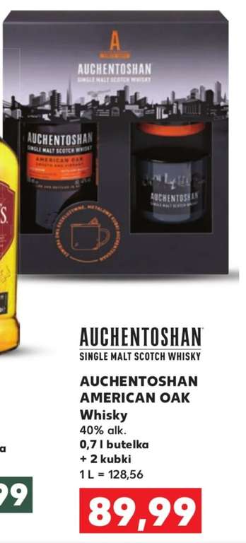 Whisky Auchentoshan American Oak 0,7 + 2 kubki. Kaufland