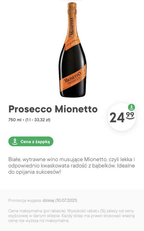 Prosecco Mionetto 0,75 l - Żabka