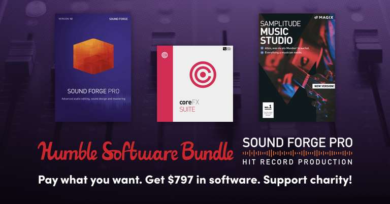 Humble Software Bundle - Programy do tworzenia muzyki - Sound Forge Pro 13, Acid Music Studio 11 i inne za 21.24euro / 97pln