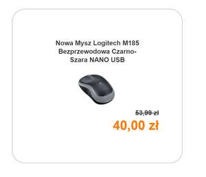 Nowa Mysz Logitech M185 Bezprzewodowa Czarno-Szara NANO USB
