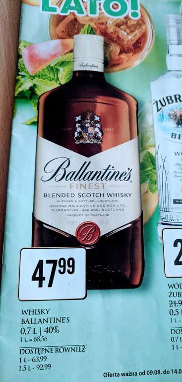 Whisky Ballantine's 0.7 DiNO, różne pojemności.