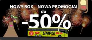 Kod rabatowy -50% oraz -30% na wszystkie trasy autobusowe @ Simple Express