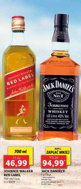 Promocyjne ceny na whisky i burbon w LIDLu np. Jack Daniel’s Old No. 7 1L/95 PLN