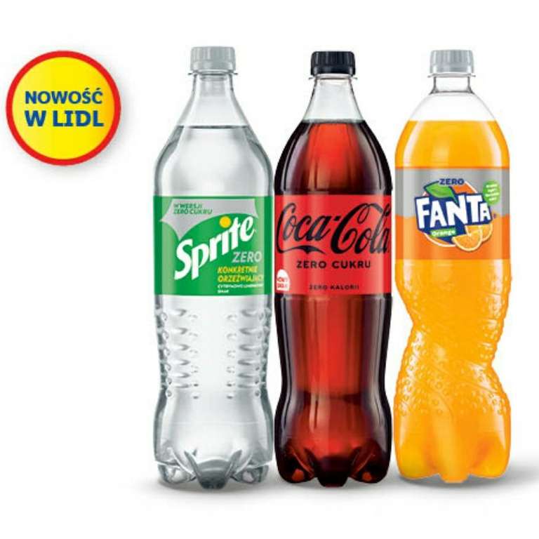 1L Napoje Zero w Lidlu - Fanta, Sprite, Coca-Cola - 3.25 / litr - Wymagana aplikacja Lidl Plus