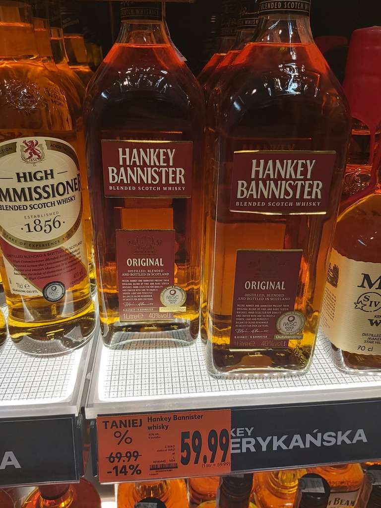 Hankey Bannister blended scotch whisky 1 l 59,99 zł oraz 1,5l 84,99 zł i inne - Kaufland