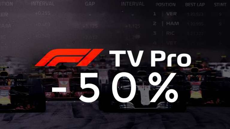 F1 TV Pro na 2 miesiące 50% taniej