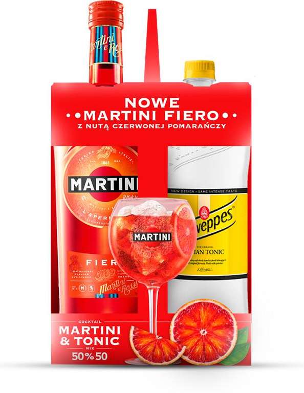 Wino super cena Martini Fiero 750ml + schweppes