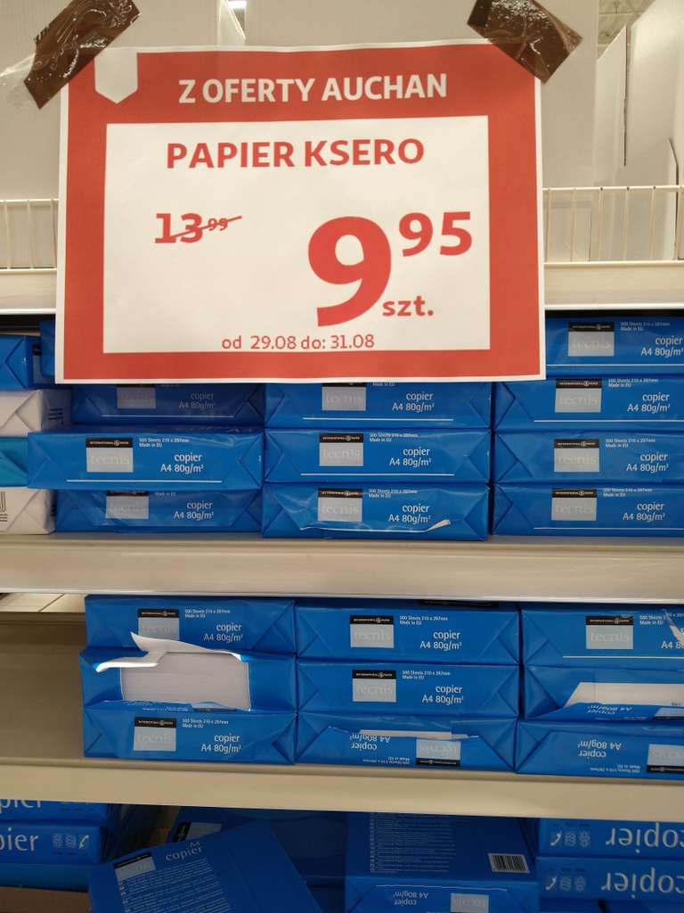 Papier ksero Tecnis A4 500 szt. /Auchan/