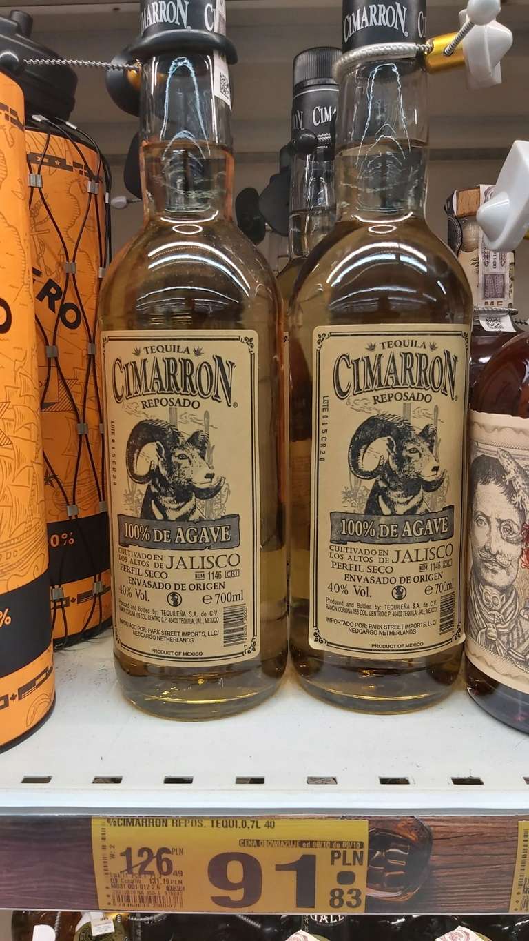 Cimarron Reposado 700 ml oraz Mezcal Se Busca 700 ml - tequila - Auchan