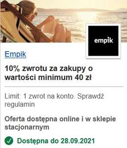 Empik zwrot 10% za zakupy min. 40 zł (online i stacjonarnie) - Visa