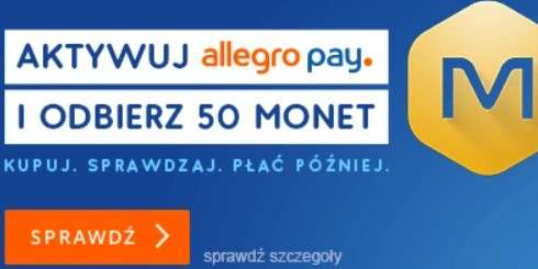 +50 monet z Allegro Pay (za transakcję minimum 30 zł po aktywacji)