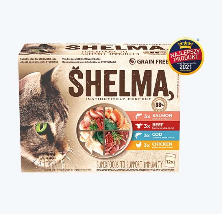 Karma dla kotów Shelma 12 x saszetka