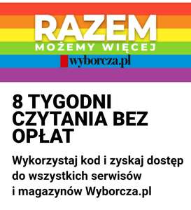 8 tygodni darmowego dostępu do prenumeraty wyborcza.pl