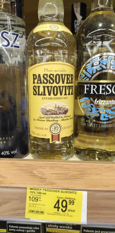 Passover Slivovitz (śliwowica paschalna) 70% 0,7l Delikatesy Centrum