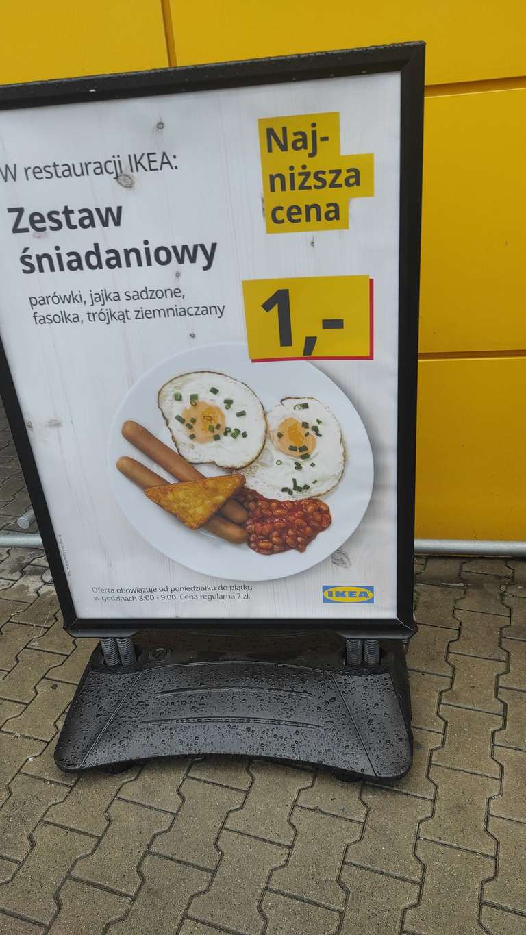 Śniadanie za 1 PLN w IKEA od poniedziałku do piątku w godzinach 8:00-9:00
