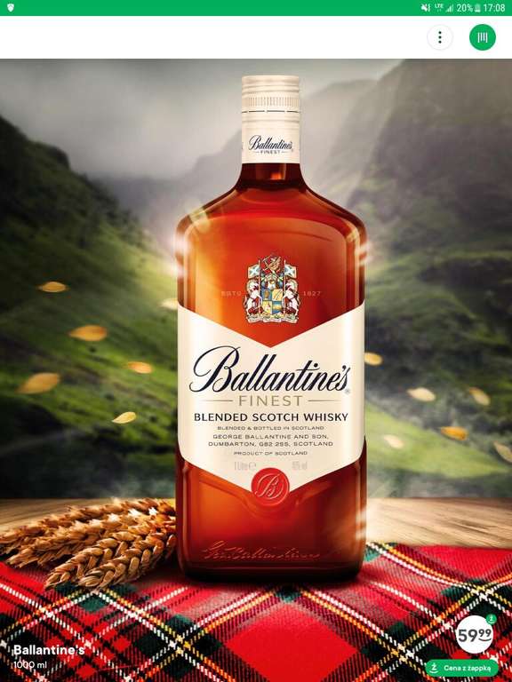 Whisky Ballantine's 1 litr w Żabce
