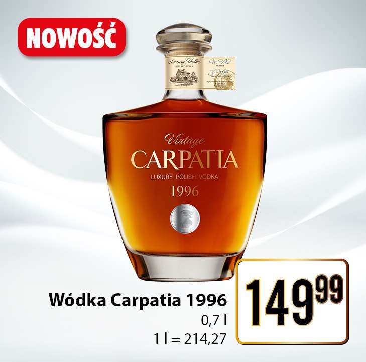 Wódka Carpatia 1996 0,7L + skrzynka \Dino\