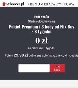 Gazeta Wyborcza online Pakiet Premium 8 tygodni za darmo.