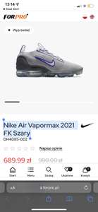 Nike Air Vapormax 2021 FK Szary