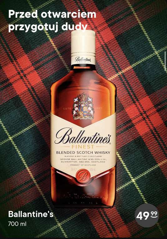 Whisky Ballantine’s Finest 0,7l w Żabce