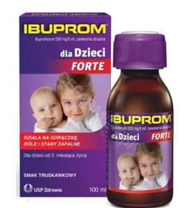 Ibuprom dla dzieci Forte 200 mg/5 ml zawiesina o smaku truskawkowym 100 ml